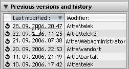Versions and history Versions and history