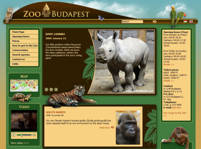 Budapest Zoo main page